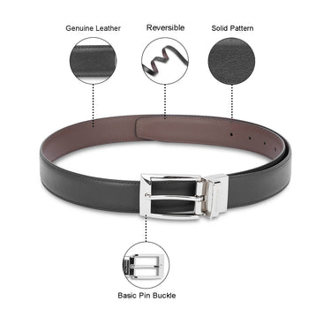 UCB Fredrico Men's Leather Reversible Belt Black