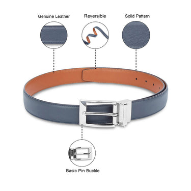 UCB Fredrico Men's Leather Reversible Belt navy