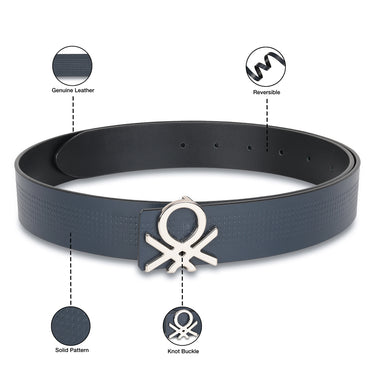 UCB Castello Men's Leather Reversible Belt Navy