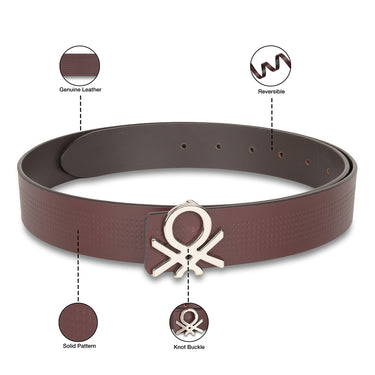 UCB Castello Men's Leather Reversible Belt Wine