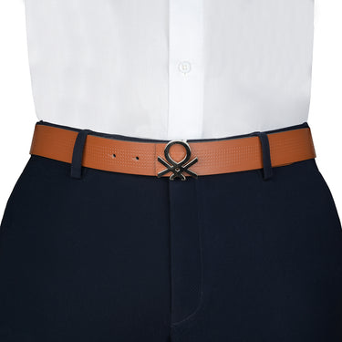 United Colors of Benetton Castello Men's Leather Reversible Belt-Tan