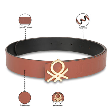 UCB Valerio Men's Leather Reversible Belt Tan