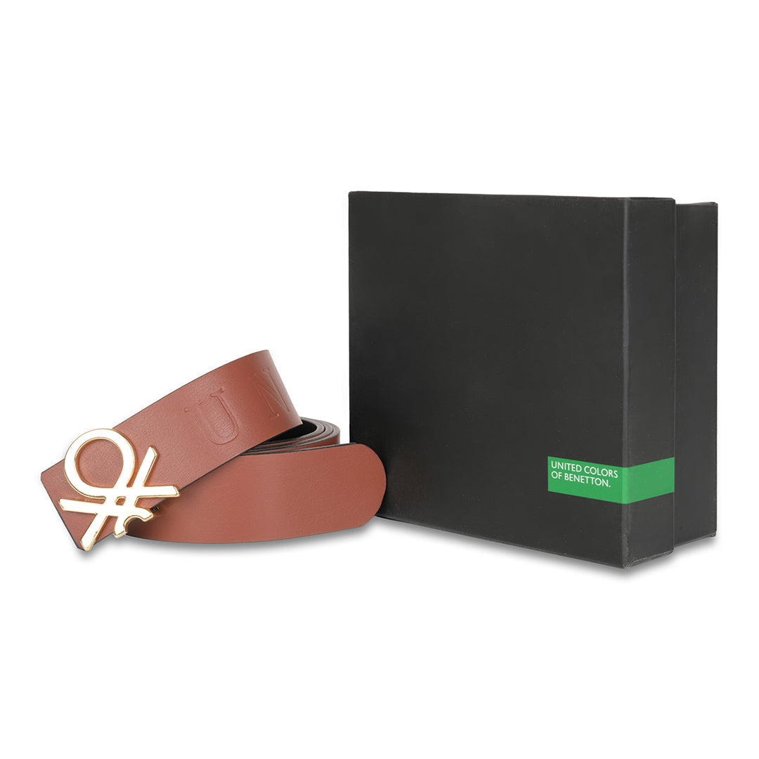UCB Valerio Men's Leather Reversible Belt Tan