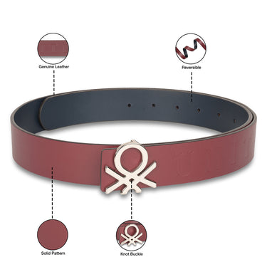 UCB Valerio Men's Leather Reversible Belt Wine