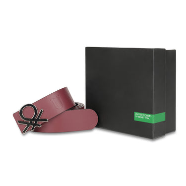 UCB Valerio Men's Leather Reversible Belt Wine