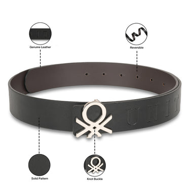 UCB Valerio Men's Leather Reversible Belt Black