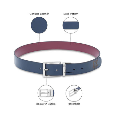 United Colors of Benetton Arno Men’s Reversible Leather Belt-Navy