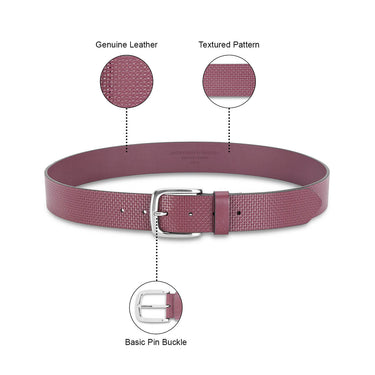 United Colors of Benetton Wilber Men's Leather Non Reversible Belt Wine