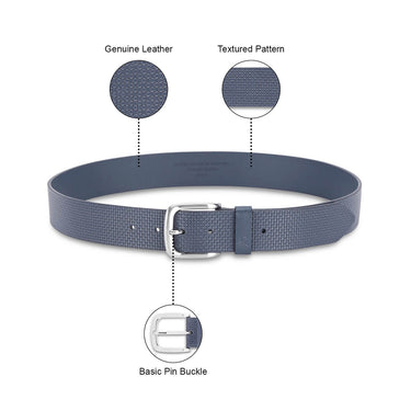 United Colors of Benetton Wilber Men's Leather Non Reversible Belt Navy