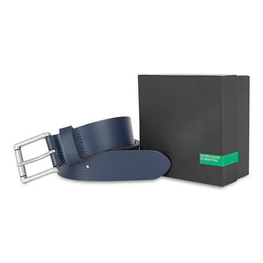 UCB Topino Men's Leather Non Reversible Belt Navy