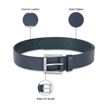 UCB Topino Men's Leather Non Reversible Belt Navy