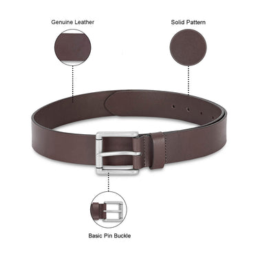 UCB Topino Men's Leather Non Reversible Belt Brown
