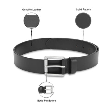 UCB Topino Men's Leather Non Reversible Belt Black