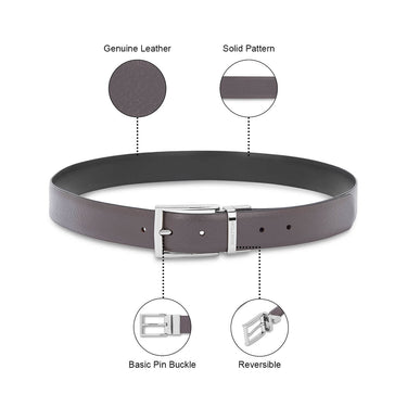 United Colors of Benetton Furbo Men's Leather Reversible Belt Brown