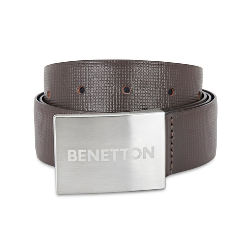 United Colors of Benetton Gatto Men's Leather Reversible Belt Brown