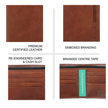 United Colors of Benetton Reece Men's Slimfold Wallet Brown