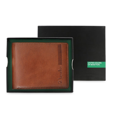 United Colors of Benetton Reece Men's Slimfold Wallet Brown