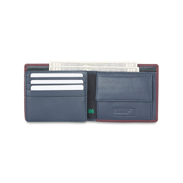 UCB Roan Men's Leather Multi Card Coin Wallet Wine