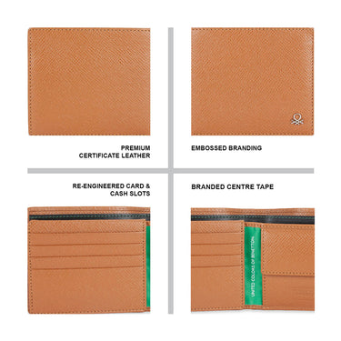 UCB Novara Men's Leather Multi Card Coin Wallet Tan