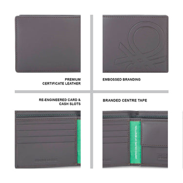 UCB Anzio Men's Leather Global Coin Wallet Brown