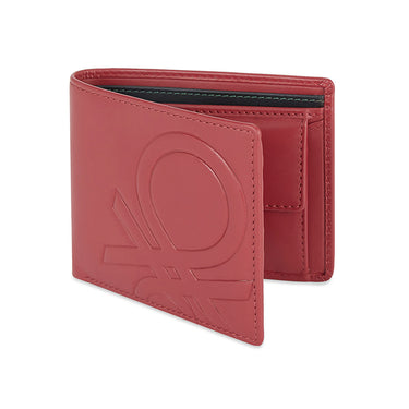 UCB Anzio Men's Leather Global Coin Wallet Red