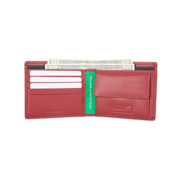 UCB Anzio Men's Leather Global Coin Wallet Red