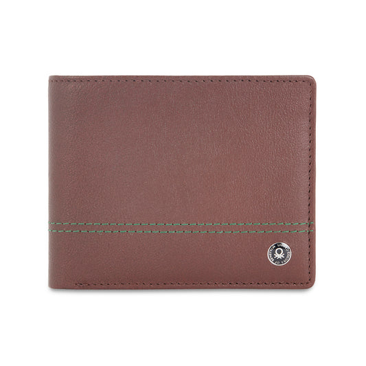 United Colors of Benetton Roque Men's Leather Global Coin Wallet-brown