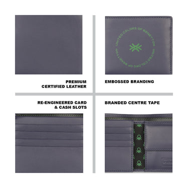 Ucb Cormack Men's Leather Multi Card Coin Wallet Navy