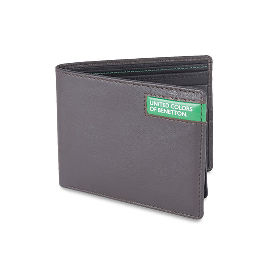 United Colors of Benetton Corvin Men's Leather Passcase Wallet Brown