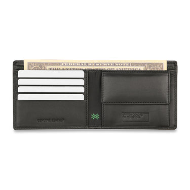 UCB Cloyd Men's Leather Global Coin Wallet Black