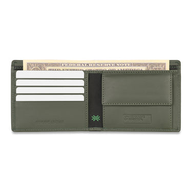 UCB Cloyd Men's Leather Global Coin Wallet Olive
