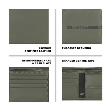 UCB Cloyd Men's Leather Global Coin Wallet Olive