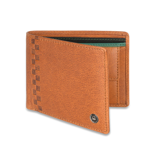 UCB Camrin Men's Leather Global Coin Wallet tan