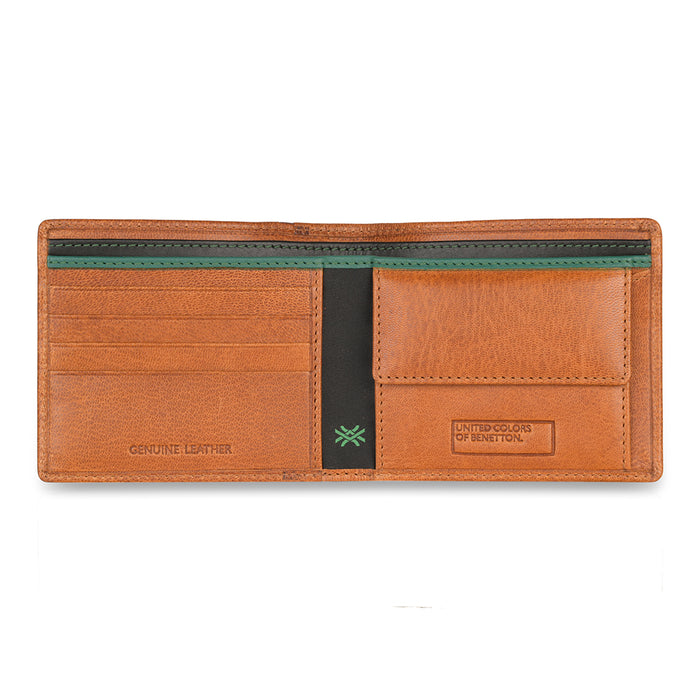 UCB Camrin Men's Leather Global Coin Wallet tan
