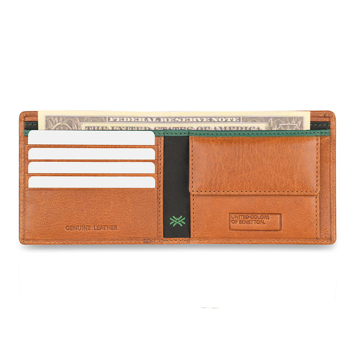 UCB Camrin Men's Leather Global Coin Wallet tan