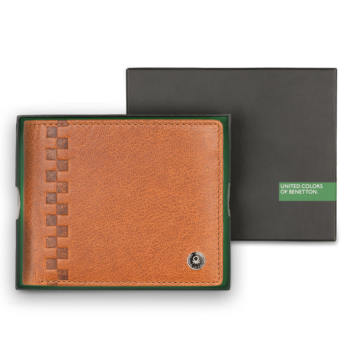 UCB Camrin Men's Leather Global Coin Wallet tan