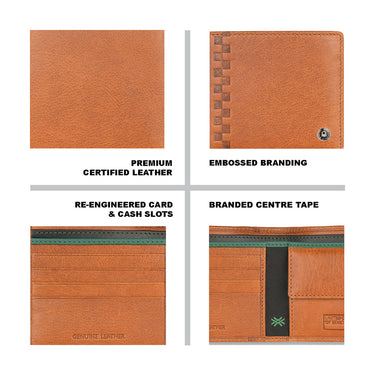 UCB Camrin Men's Leather Global Coin Wallet tan