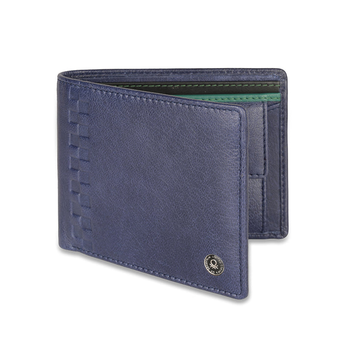UCB Camrin Men's Leather Global Coin Wallet Navy