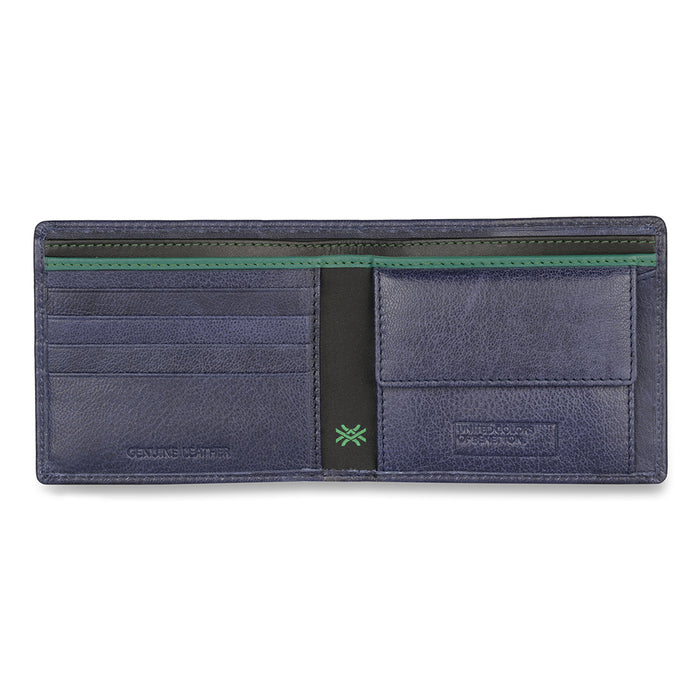 UCB Camrin Men's Leather Global Coin Wallet Navy