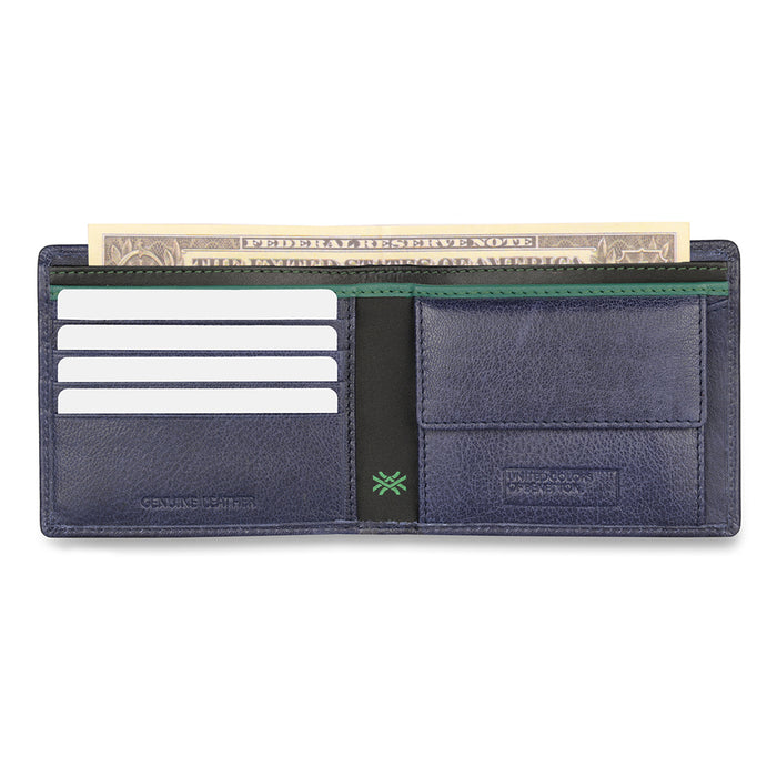 UCB Camrin Men's Leather Global Coin Wallet Navy