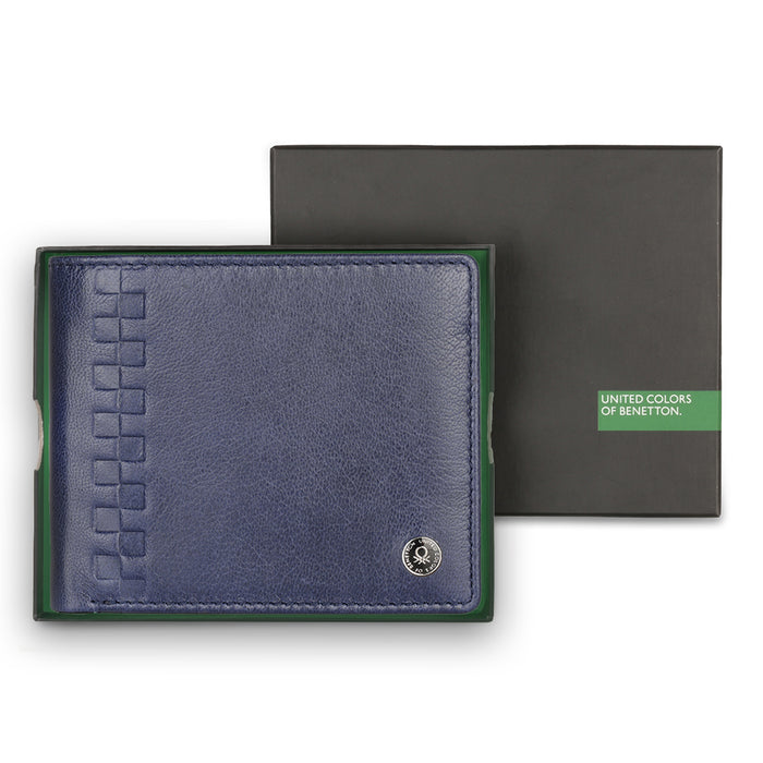 UCB Camrin Men's Leather Global Coin Wallet Navy