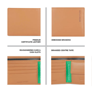 UCB Justino Men's Leather Global Coin Wallet Tan