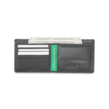 UCB Justino Men's Leather Global Coin Wallet Black