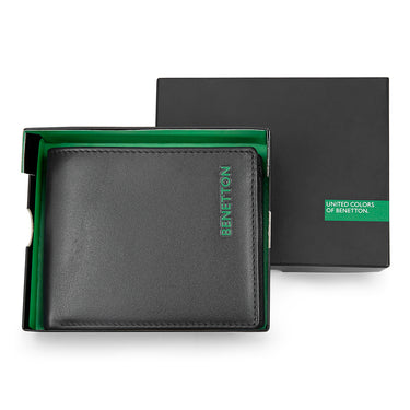 UCB Justino Men's Leather Global Coin Wallet Black