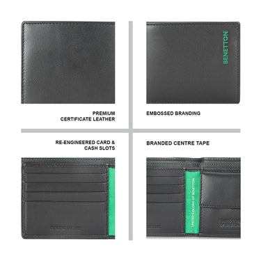 UCB Justino Men's Leather Global Coin Wallet Black