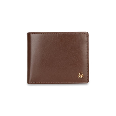 UCB Brenon Men's Leather Global Coin Wallet Brown