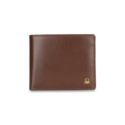 UCB Brenon Men's Leather Global Coin Wallet Brown