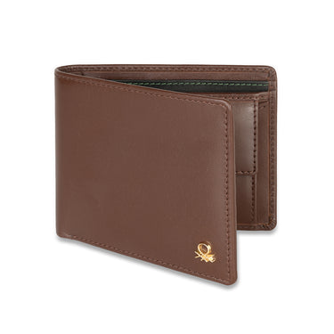 UCB Brenon Men's Leather Global Coin Wallet Brown