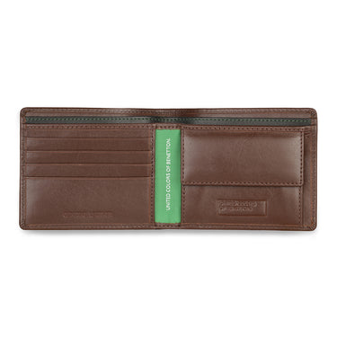 UCB Brenon Men's Leather Global Coin Wallet Brown