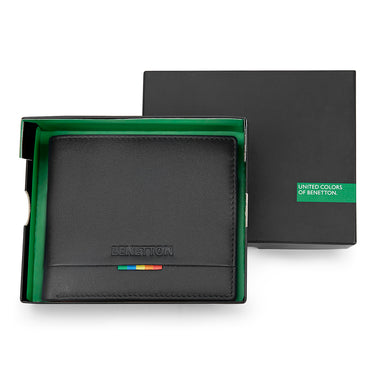 United Colors of Benetton Castriel Men’s Slimfold Wallet-Black